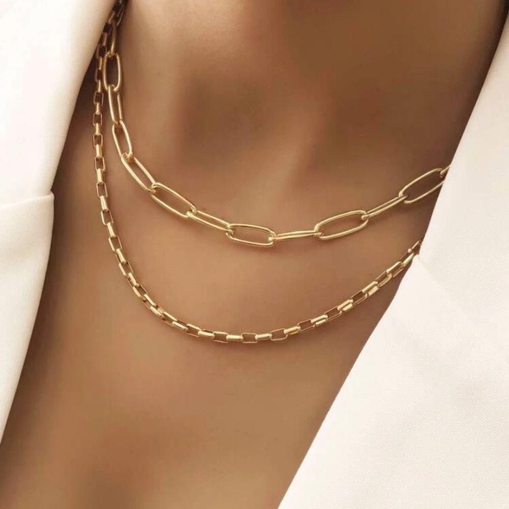 Gold Layered Link Necklace